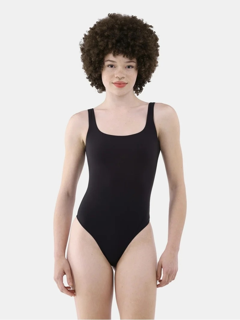 No Boundaries Women’s Black Scoop Neck Tank Top Bodysuit